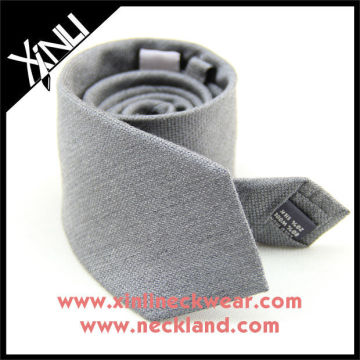 Solid Gray Silk Wool Mixed Necktie Grey Tie, Silk Tie